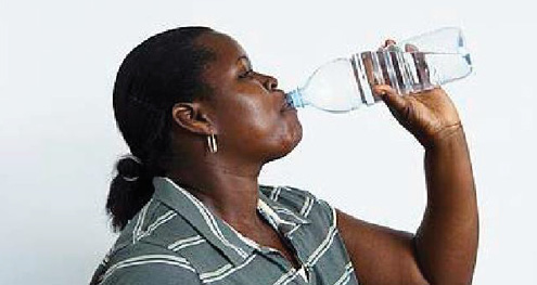 Person drinking water